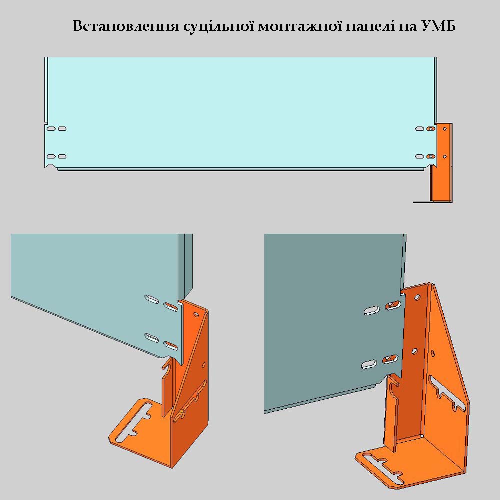 Встановлення суцільної монтажної панелі на УМБ